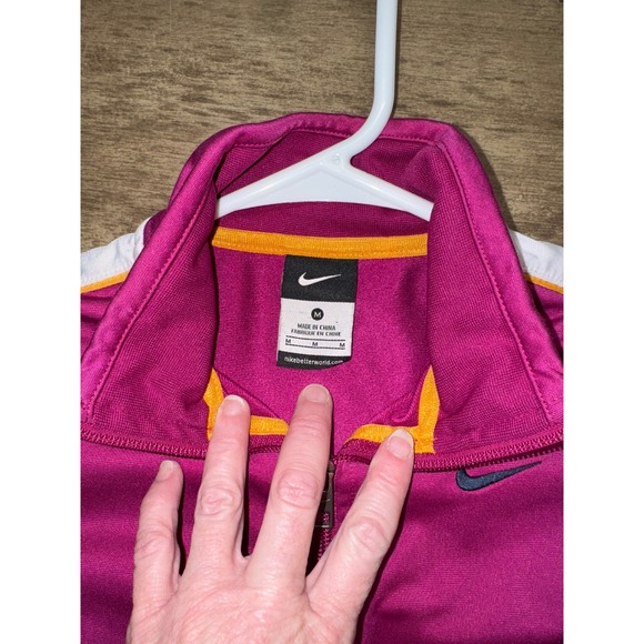 Nike‎ Purple Track Jacket Girls Medium Athletic Activewear Zip Up Stripes - Picture 2 of 5